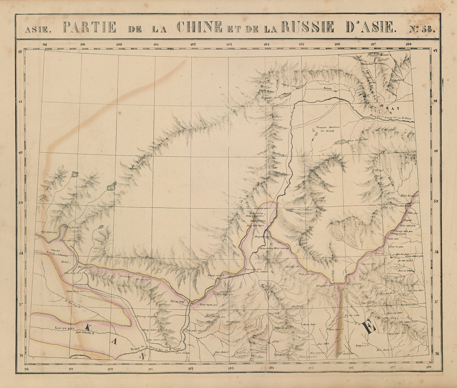 Asie. Chine & Russie d'Asie #58 North-central China. VANDERMAELEN 1827 old map